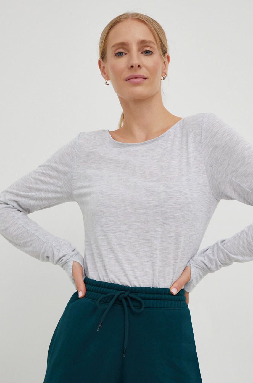 Reebok longsleeve femei, culoarea gri