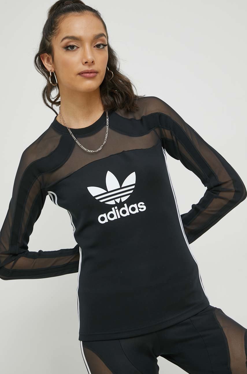 

Блуза с дълги ръкави adidas Originals в черно, Черен