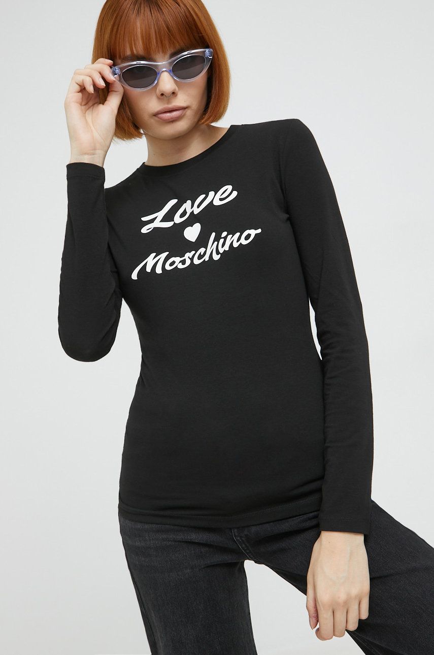 Love Moschino longsleeve damski kolor czarny