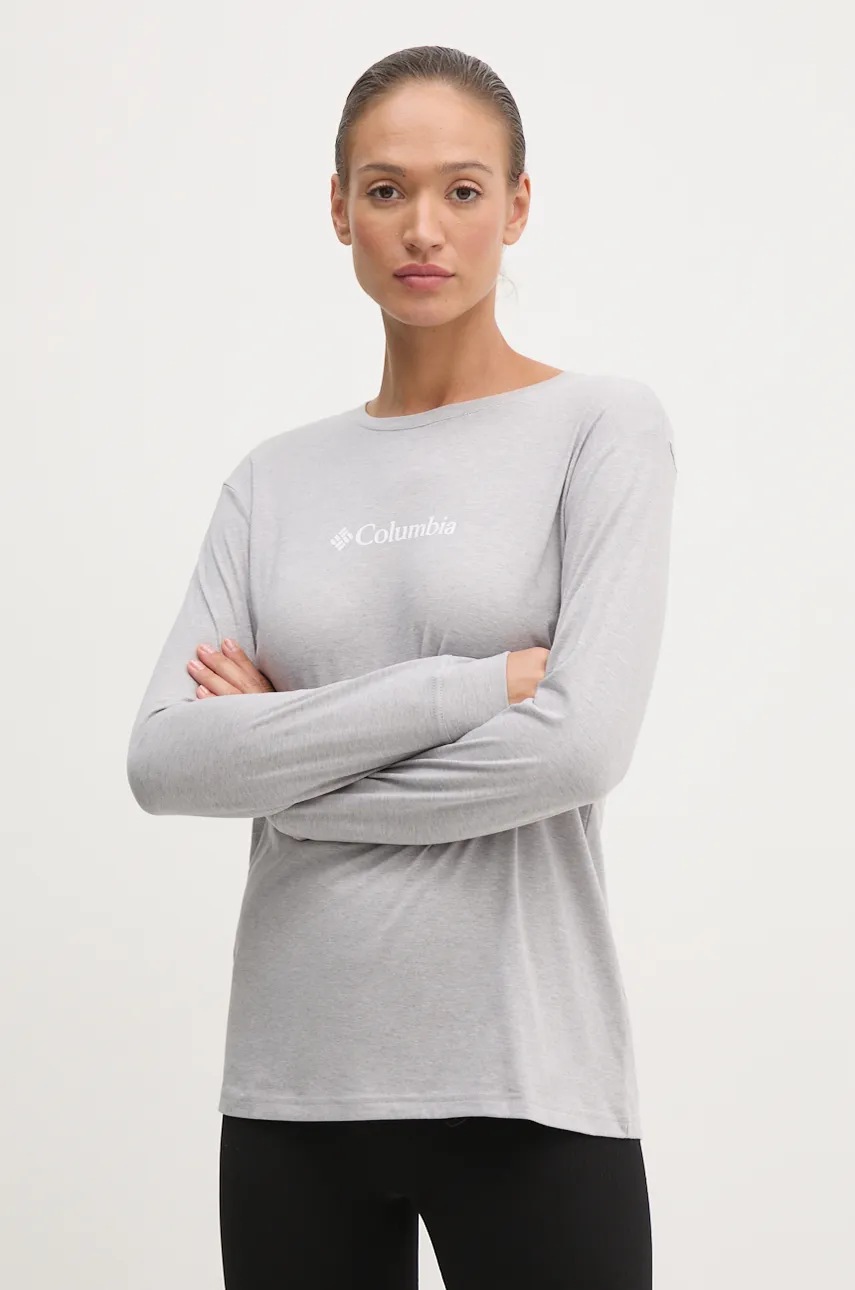Columbia longsleeve din bumbac North Cascades culoarea gri, 2013481