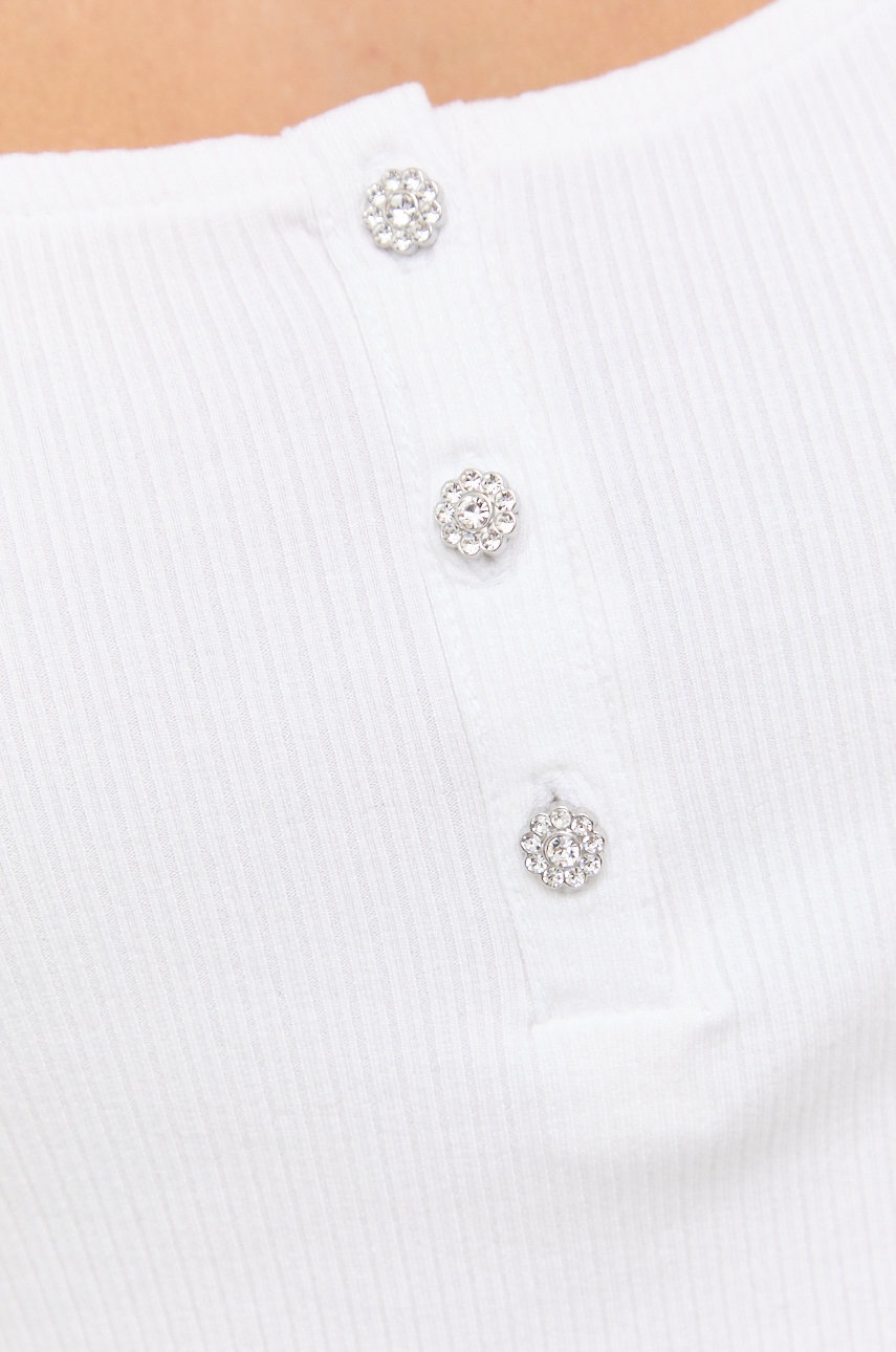 Longsleeve Guess χρώμα: άσπρο φωτογραφία