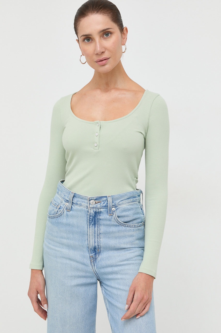 

Лонгслив Guess женский цвет зелёный