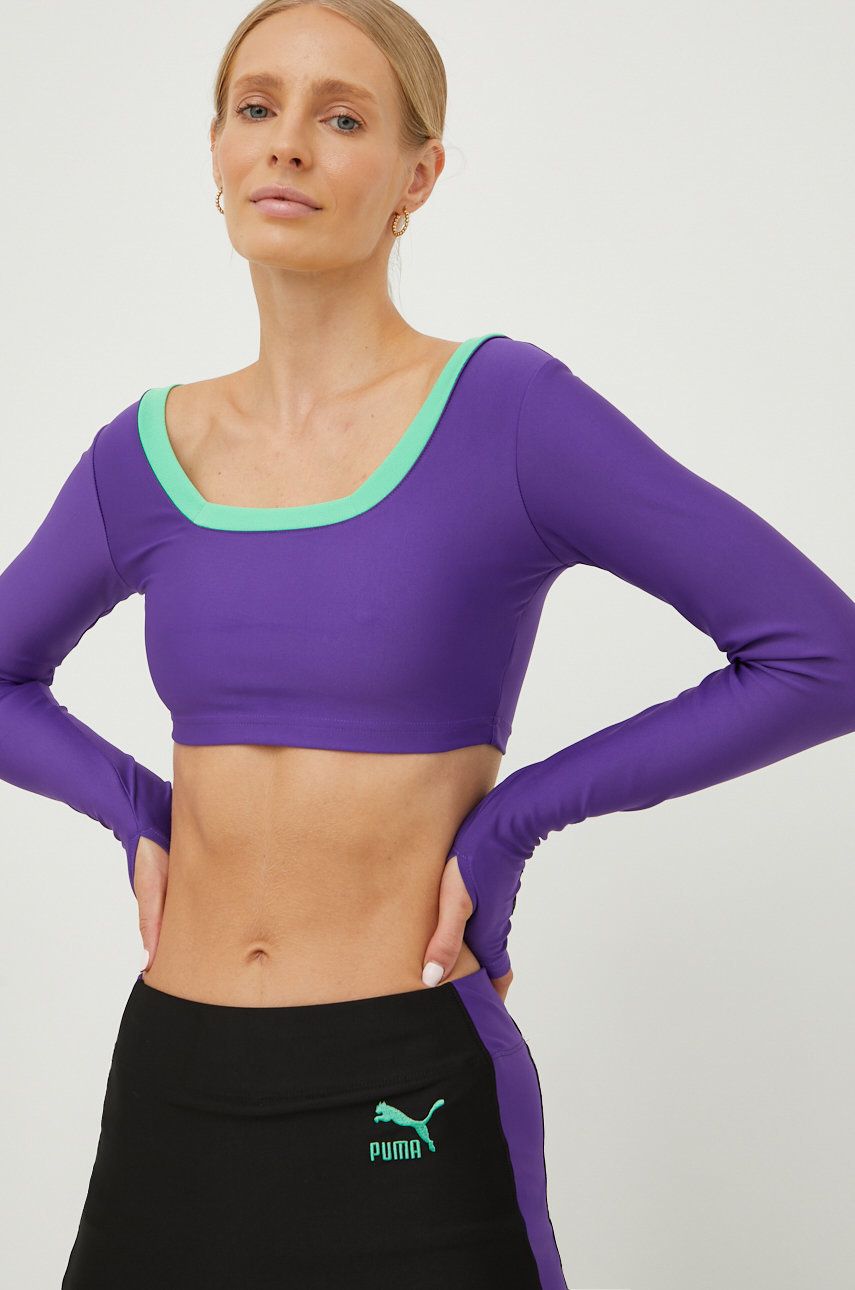 Puma Longsleeve X Dua Lipa Femei, Culoarea Violet