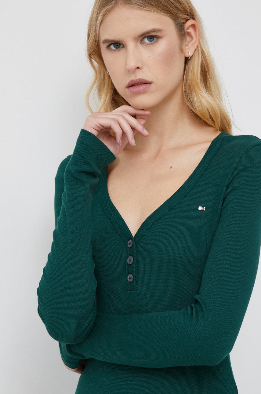 

Блуза с дълги ръкави Tommy Hilfiger в зелено, Зелен