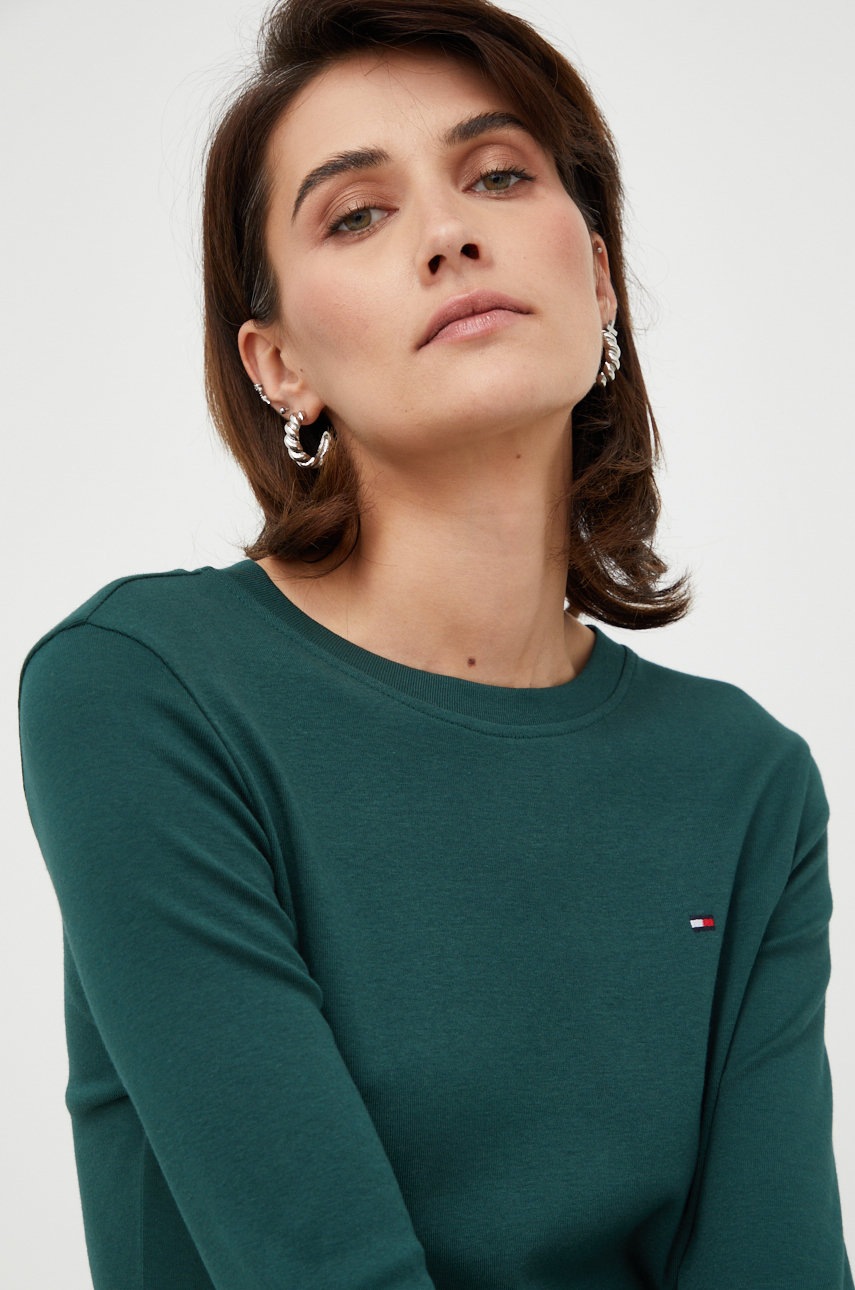 

Блуза с дълги ръкави Tommy Hilfiger в зелено, Зелен