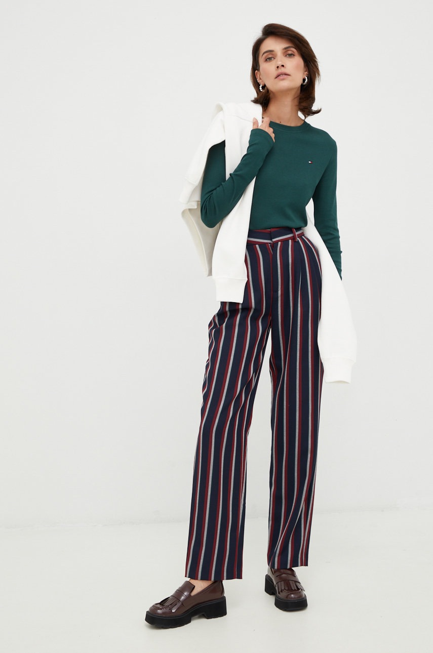 

Лонгслів Tommy Hilfiger жіночий колір зелений