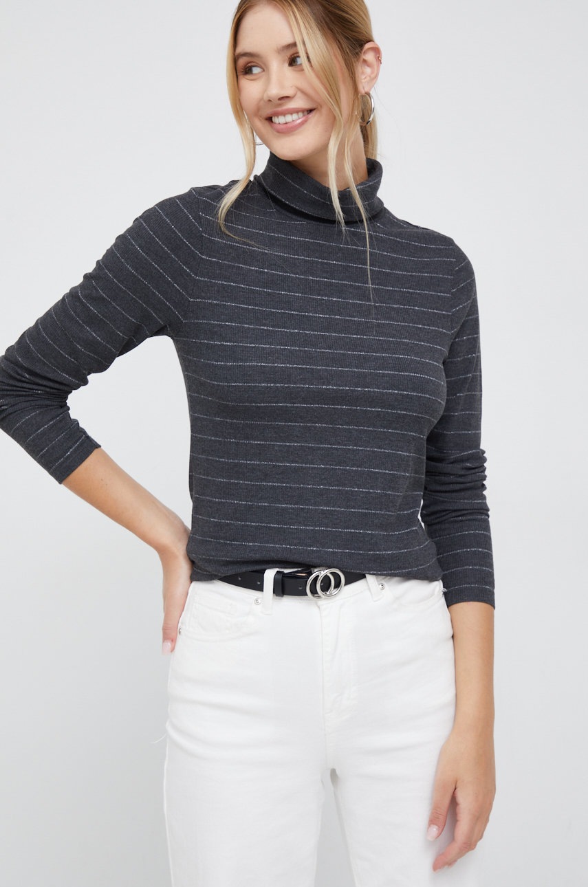 

Блуза с дълги ръкави Tommy Hilfiger в сиво с поло, Сив