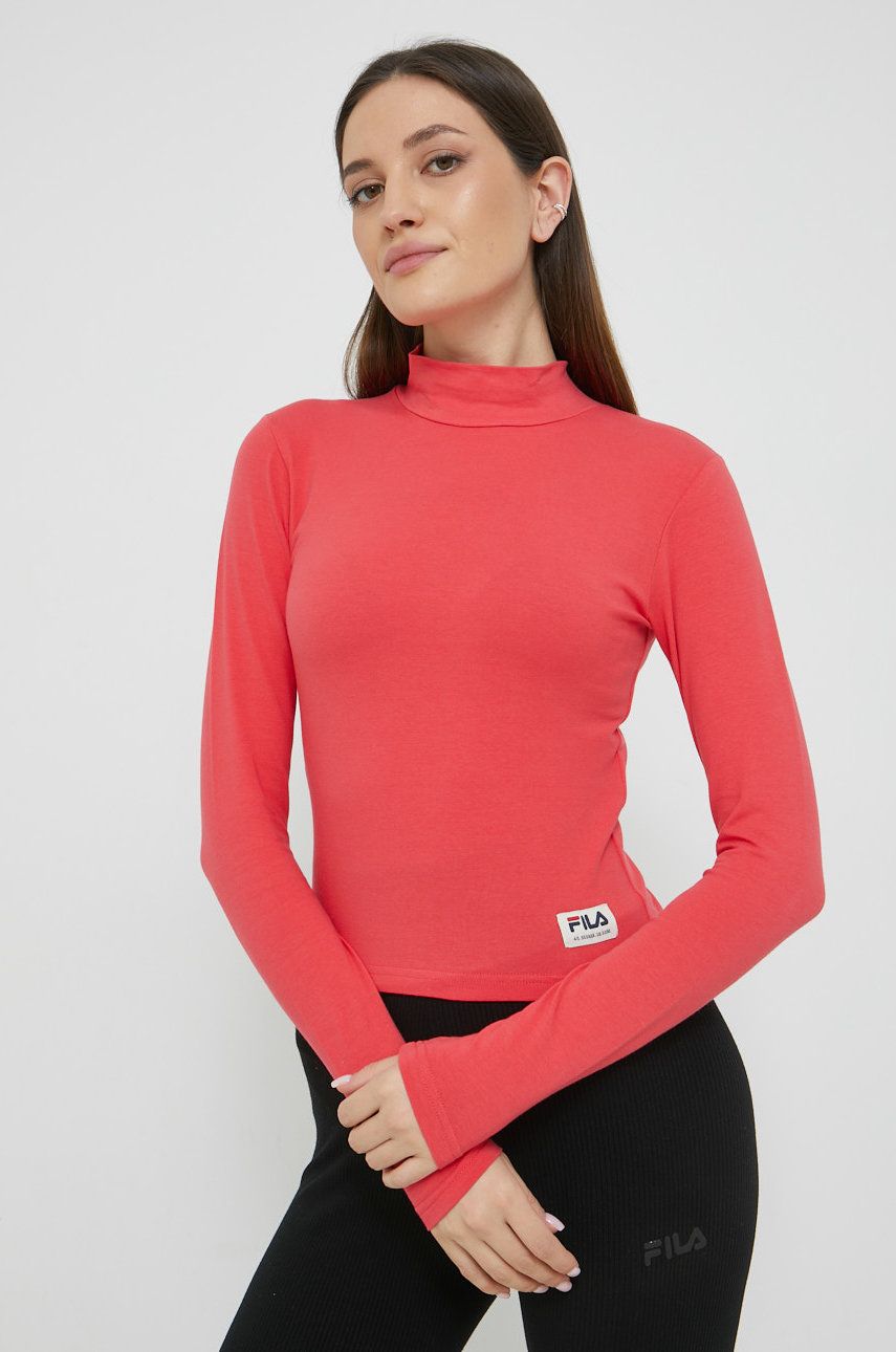 Fila Longsleeve Femei, Culoarea Portocaliu, Cu Turtleneck