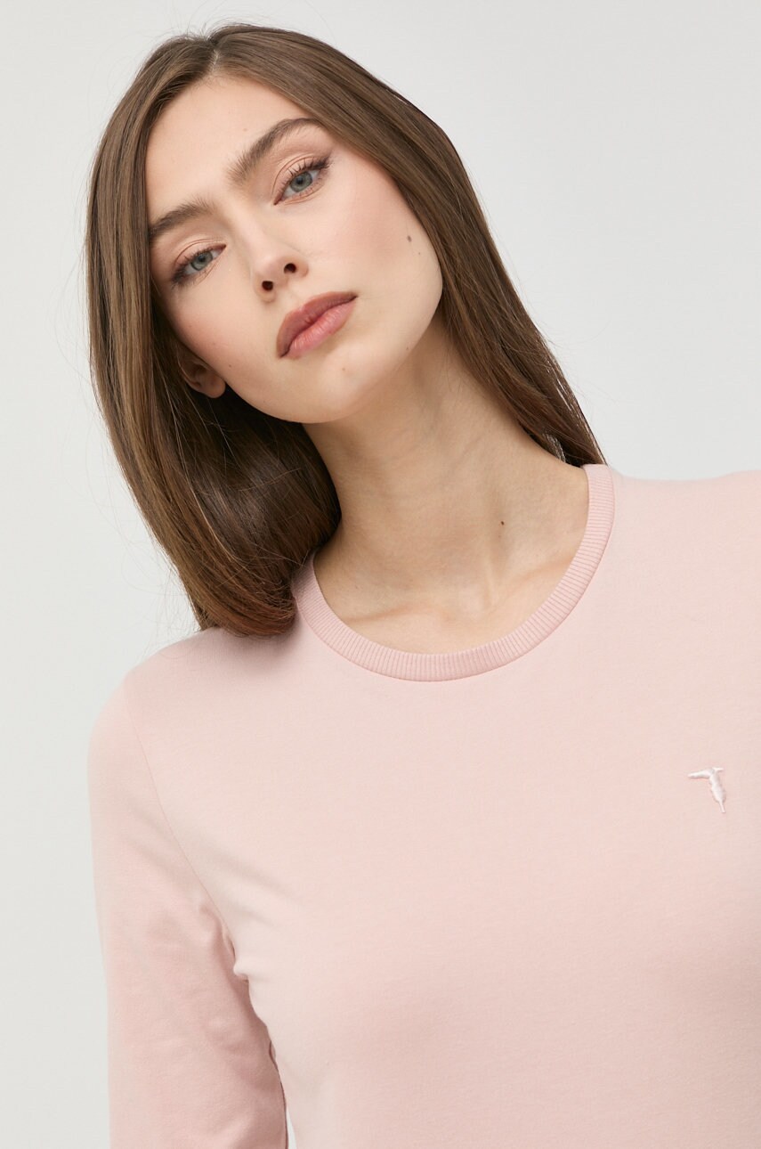 

Блуза с дълги ръкави Trussardi в розово, Розов