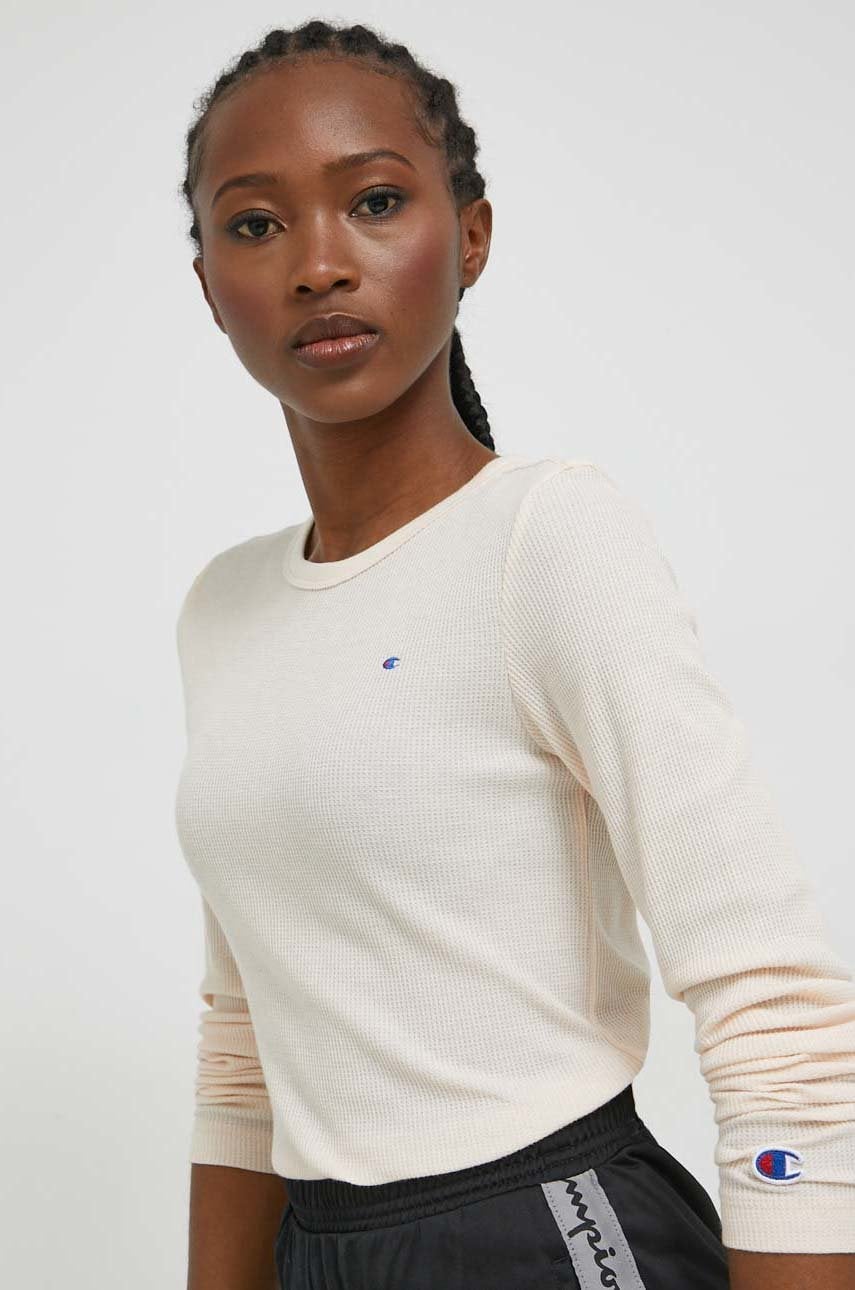 Champion longsleeve femei, culoarea bej