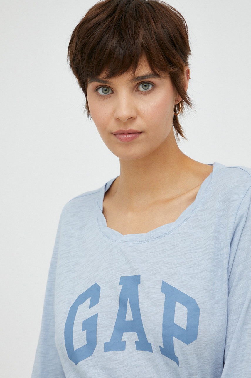 

Памучна блуза с дълги ръкави GAP, Син