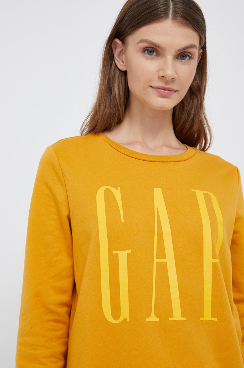 

Суичър GAP дамски в жълто с принт, Жълт