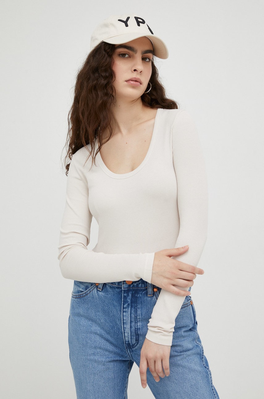 Marc o'polo longsleeve femei, culoarea bej