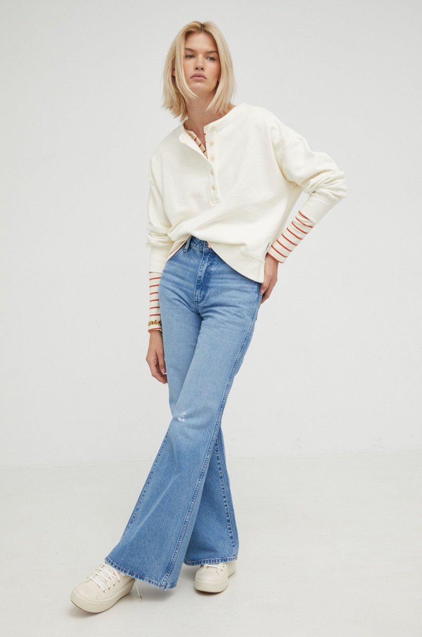 

Хлопковый лонгслив Wrangler цвет бежевый