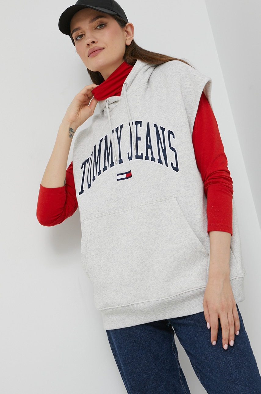 

Лонгслів Tommy Jeans жіночий колір червоний гольф