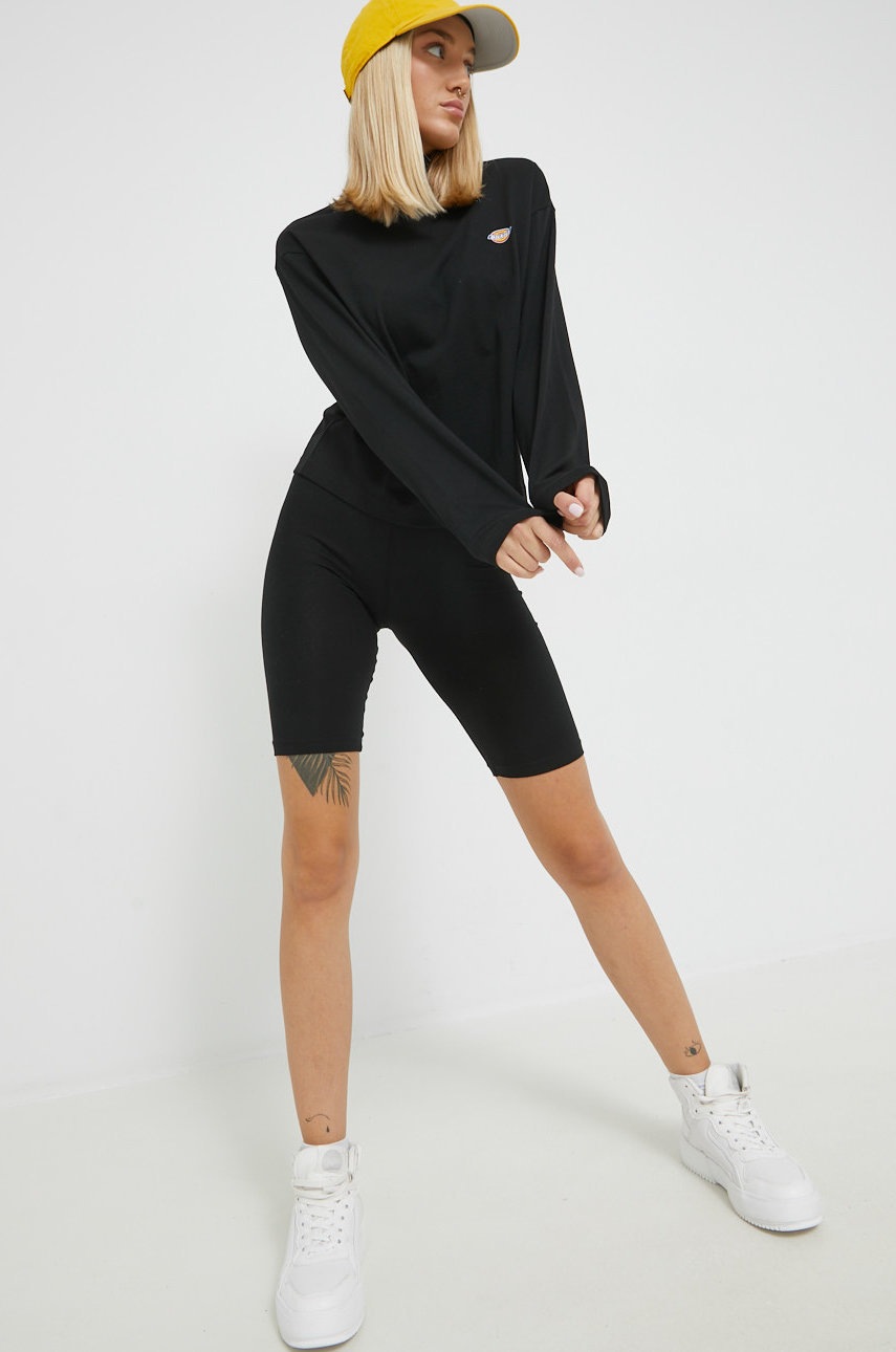 

Лонгслів Dickies жіночий колір чорний півгольф