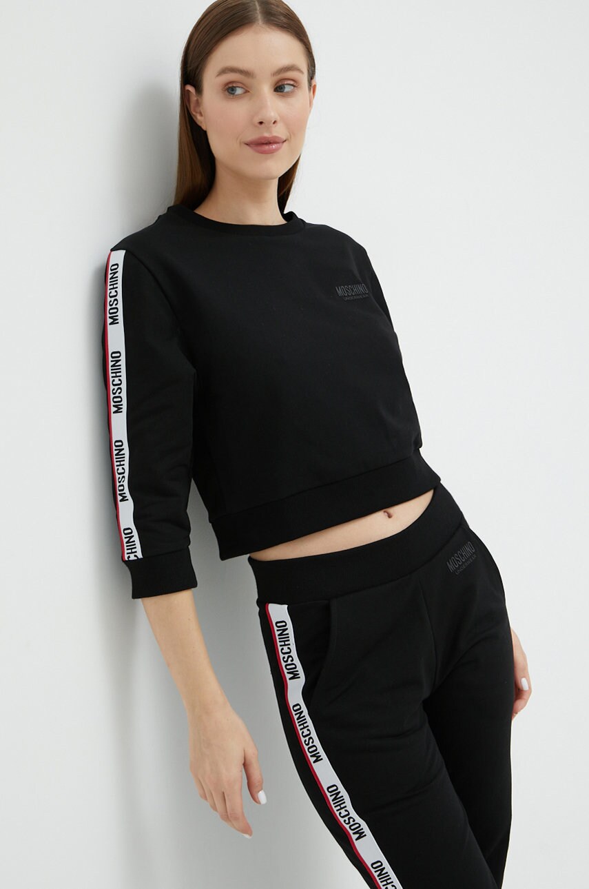 Moschino underwear bluza femei, culoarea negru, cu imprimeu