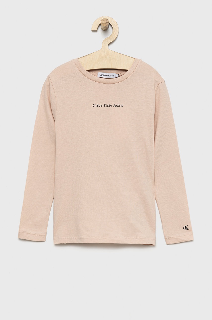

Детска блуза с дълги ръкави Calvin Klein Jeans в розово, Розов