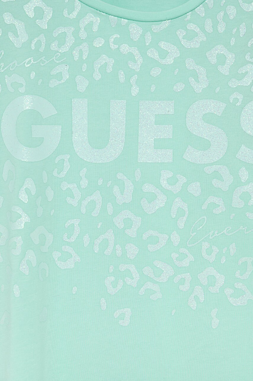 

Детский лонгслив Guess цвет бирюзовый