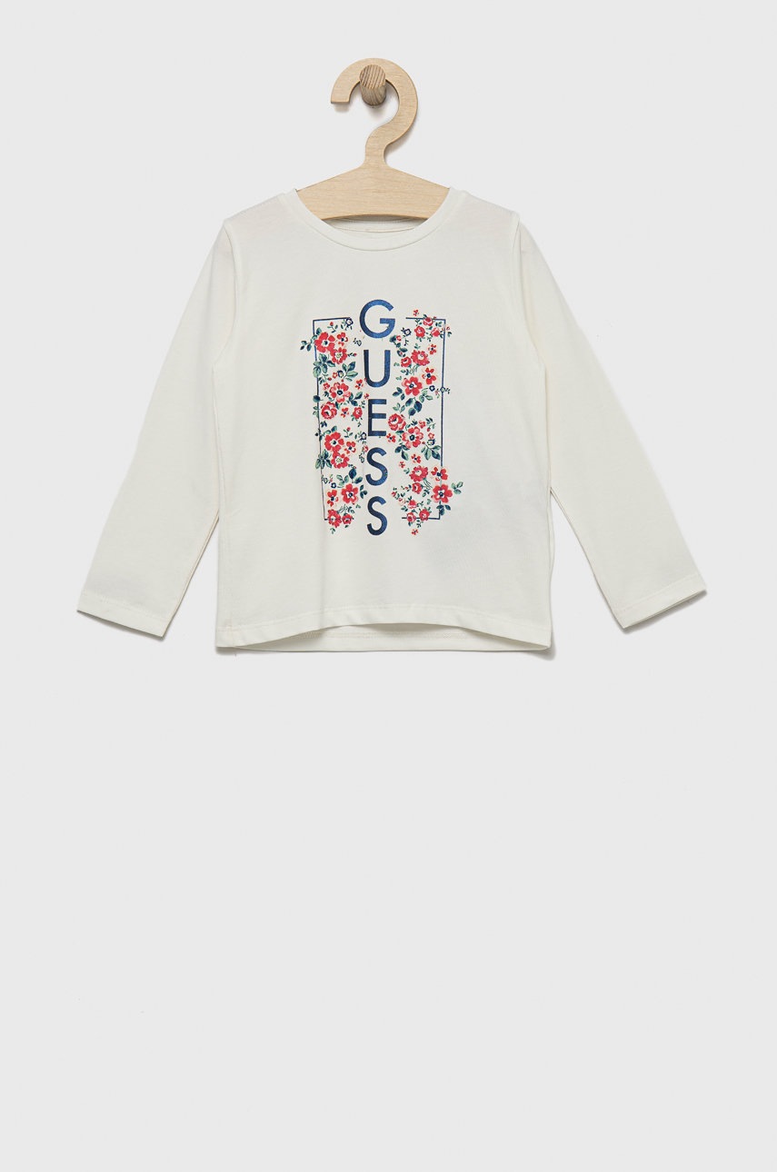

Детска блуза с дълги ръкави Guess в бежово, Бежов