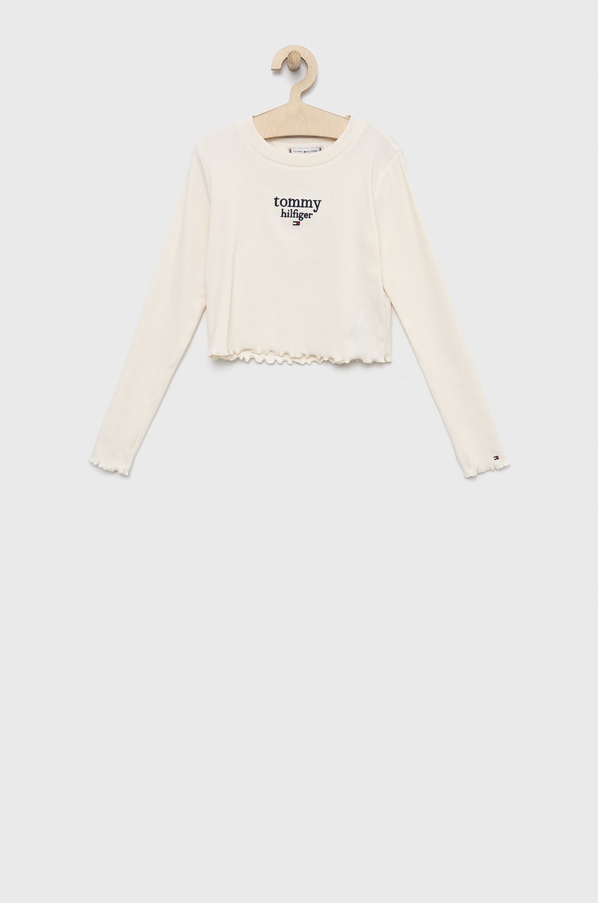 

Детска блуза с дълги ръкави Tommy Hilfiger в бяло, Бежов