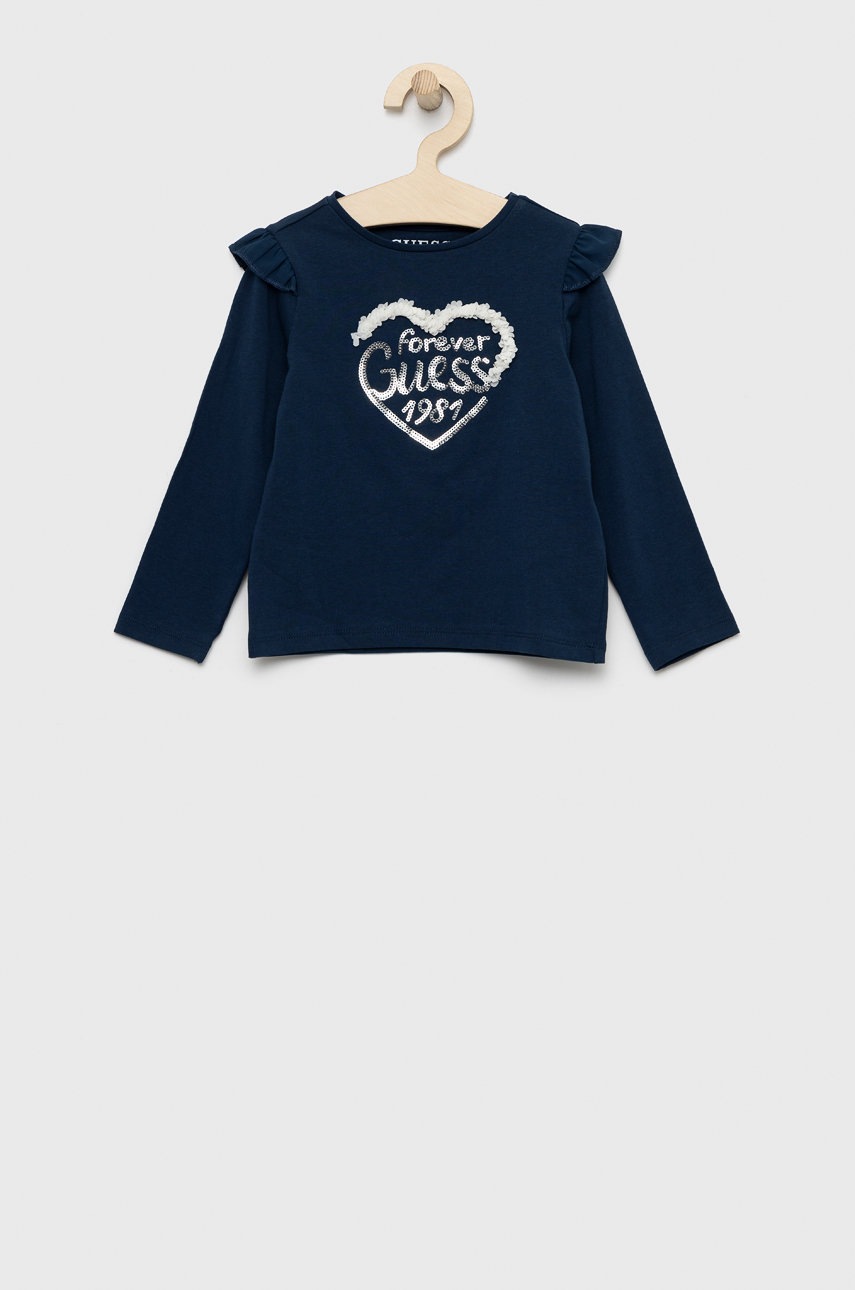 

Детский лонгслив Guess цвет синий