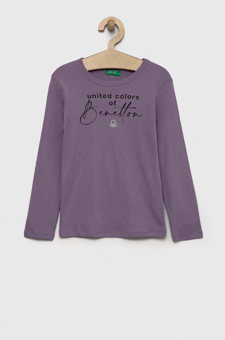 

Детска блуза с дълги ръкави United Colors of Benetton в лилаво, Виолетов