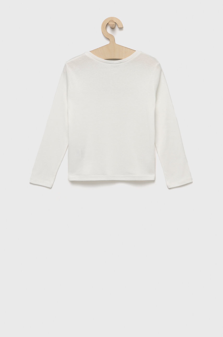 

Хлопковый детский лонгслив United Colors of Benetton цвет белый