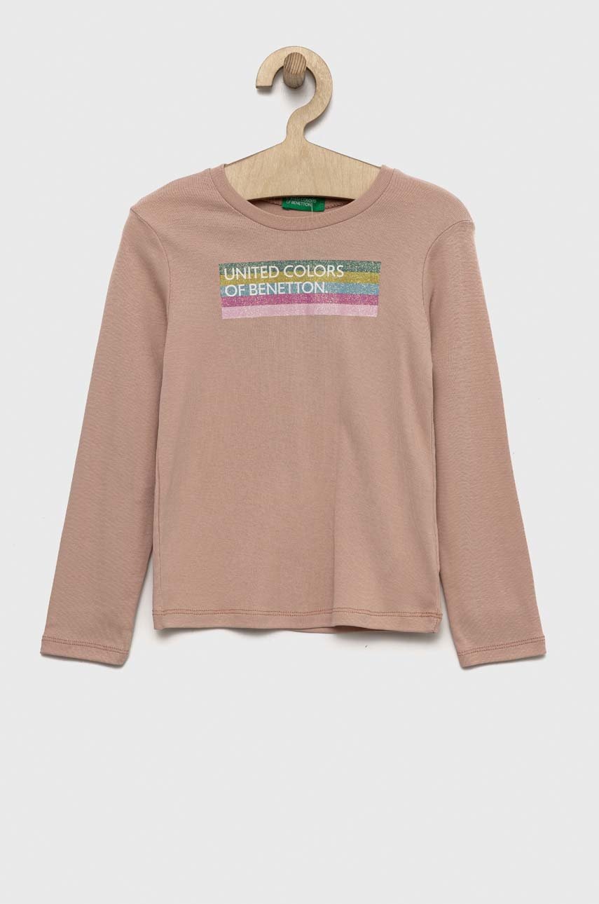 

Детска блуза с дълги ръкави United Colors of Benetton в розово, Розов
