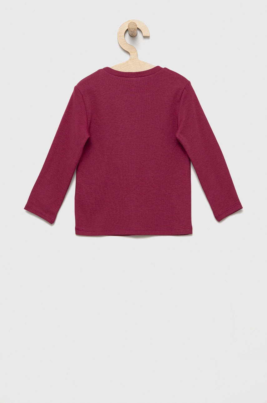 

Хлопковый детский лонгслив United Colors of Benetton цвет фиолетовый