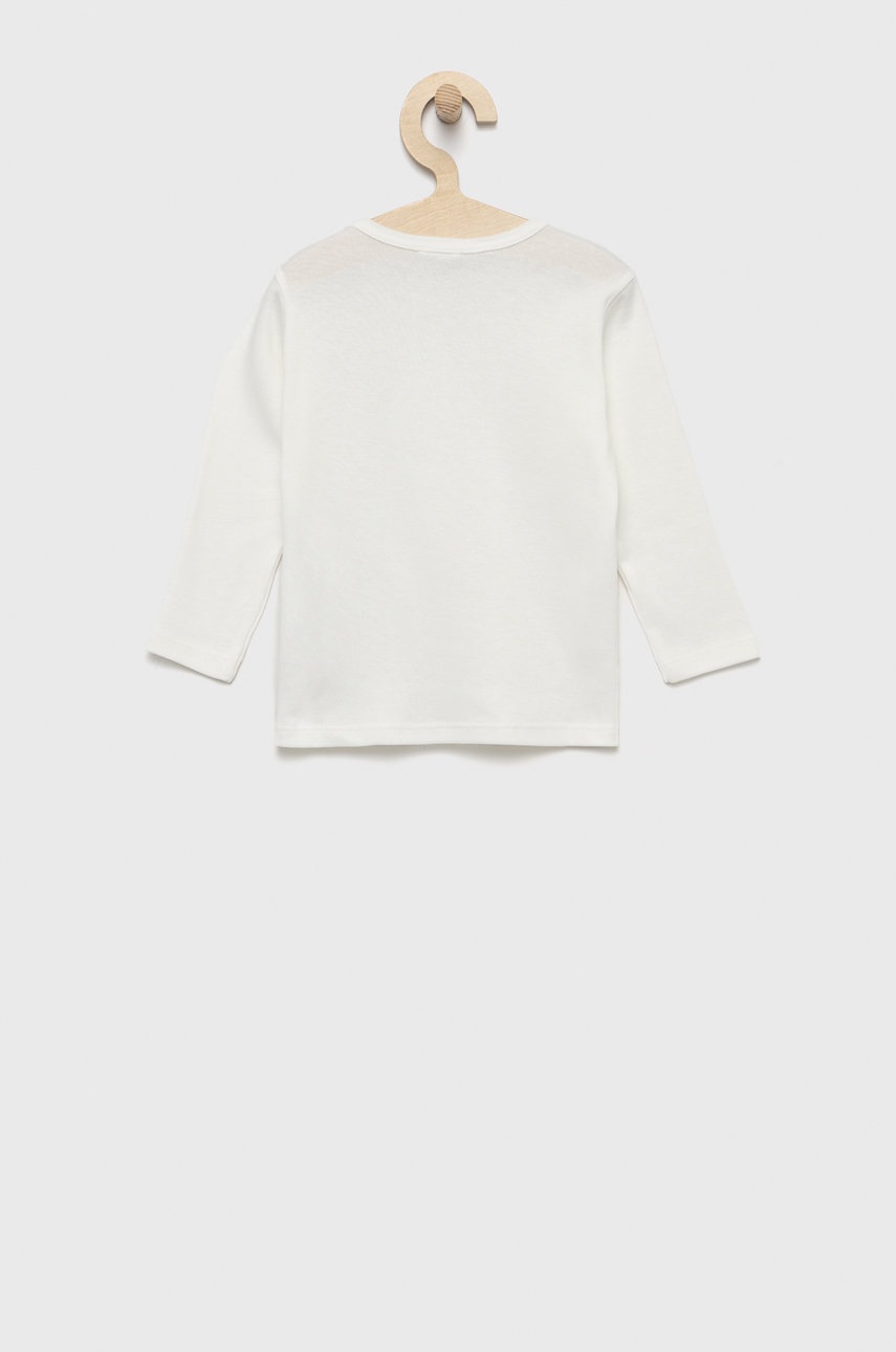 

Хлопковый детский лонгслив United Colors of Benetton цвет белый