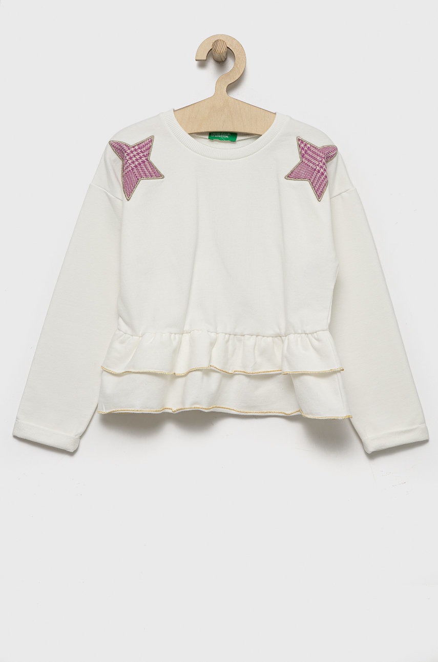 

Дитяча кофта United Colors of Benetton колір білий з аплікацією