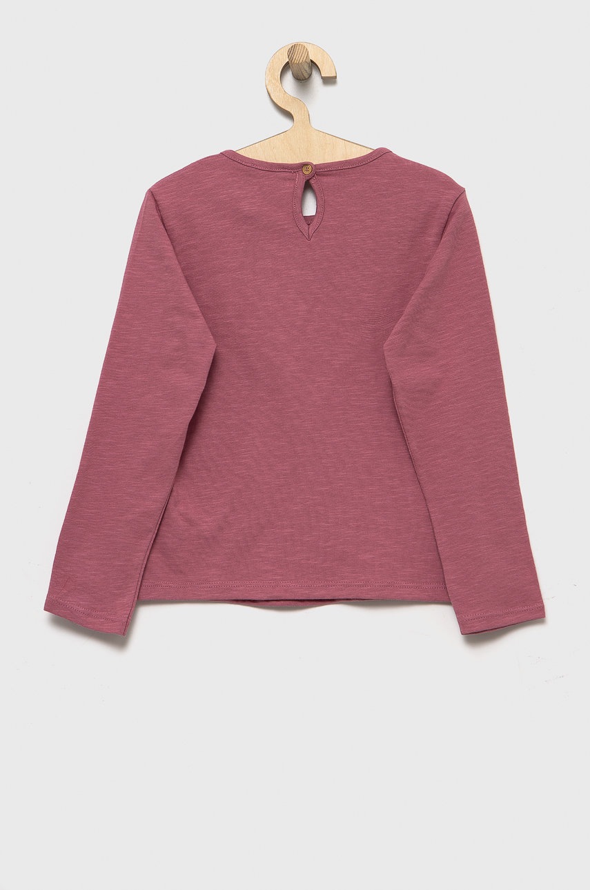 Дитячий бавовняний лонгслів United Colors of Benetton колір фіолетовий Дитячий бавовняний лонгслів United Colors of Benetton колір фіолетовий