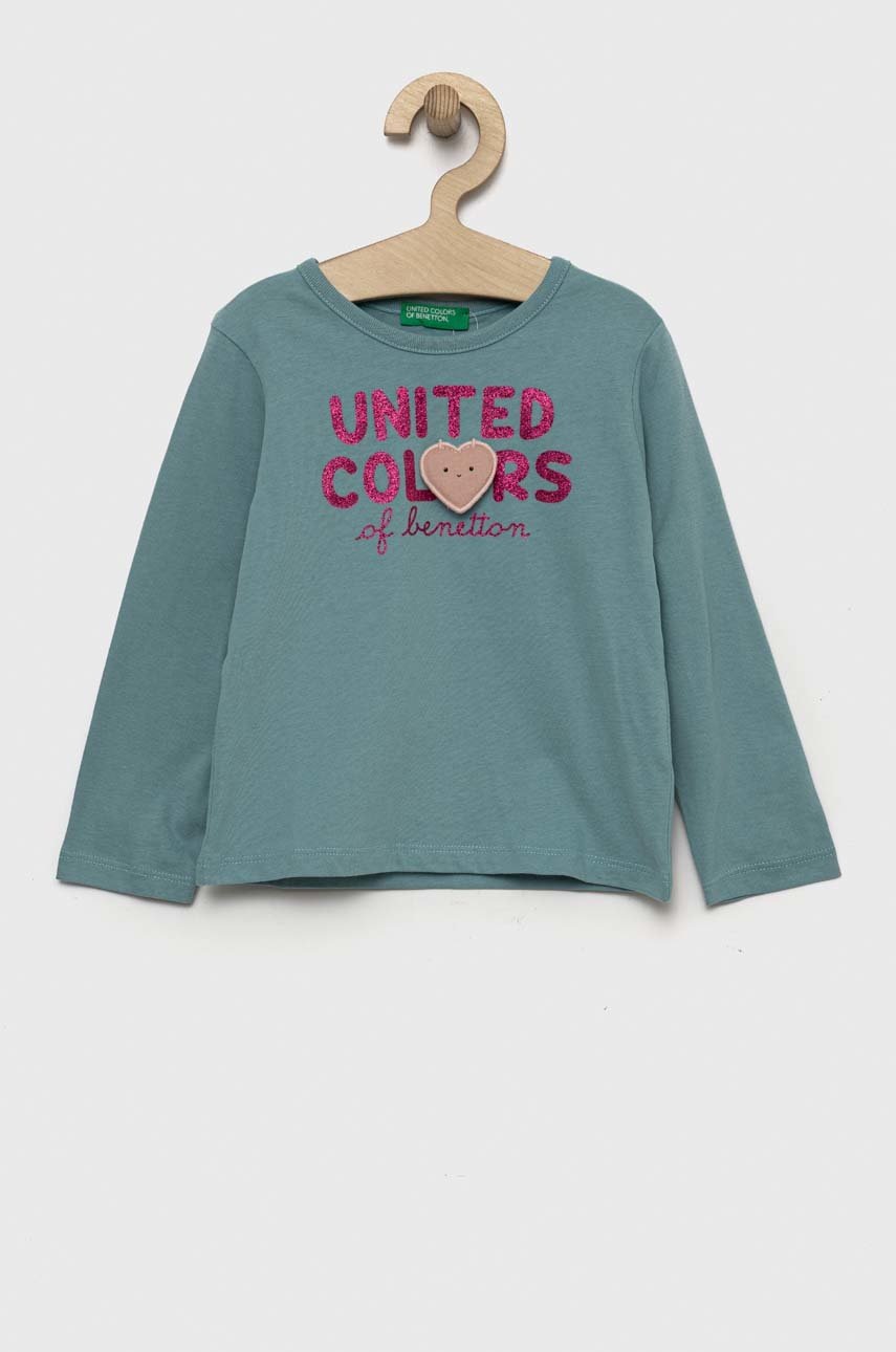 

Детска блуза с дълги ръкави United Colors of Benetton, Син
