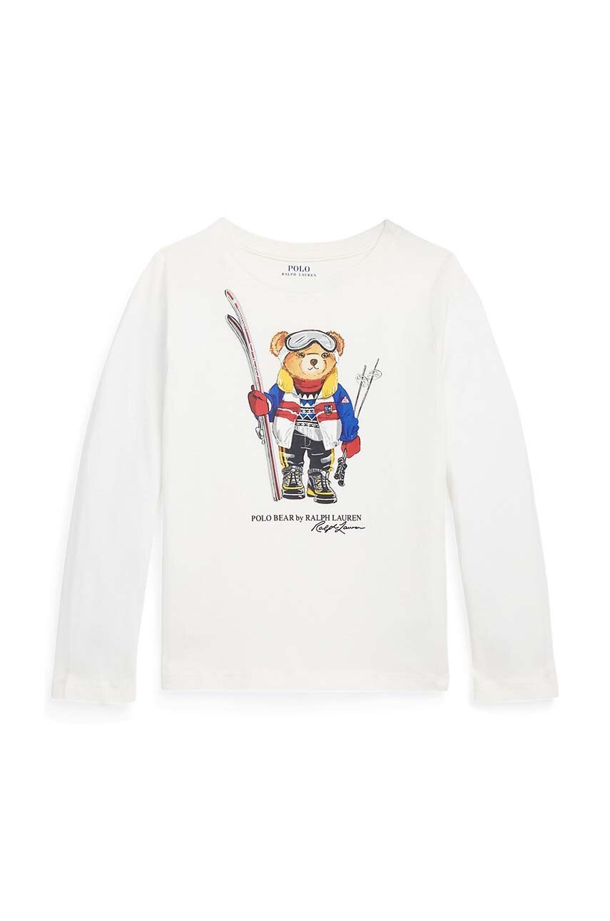 

Дитячий бавовняний лонгслів Polo Ralph Lauren колір білий