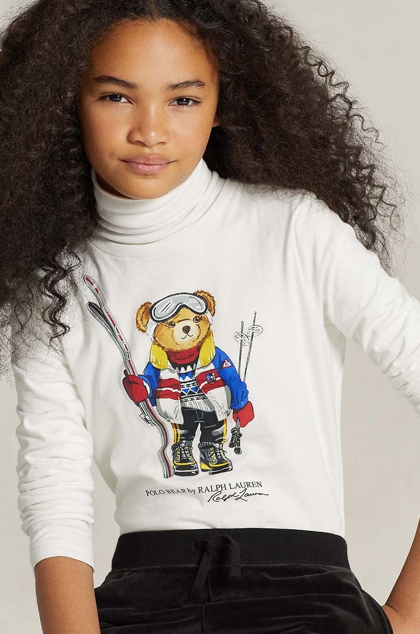 

Дитячий бавовняний лонгслів Polo Ralph Lauren колір білий