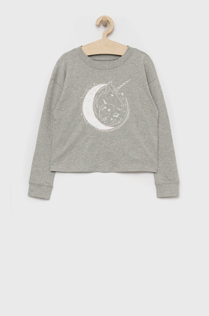 E-shop Dětská bavlněná košile s dlouhým rukávem GAP šedá barva