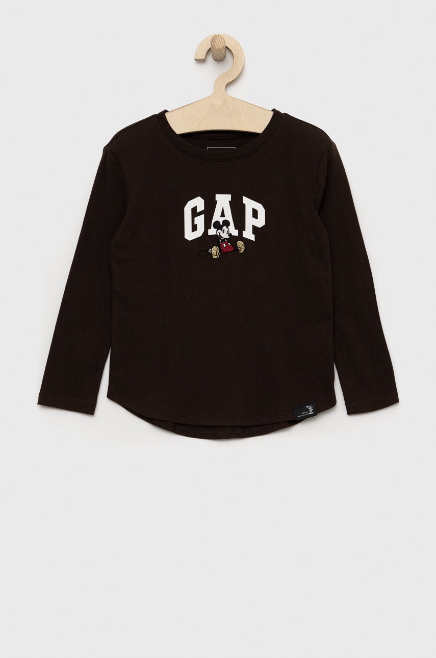 

Детска блуза с дълги ръкави GAP в кафяво, Кафяв