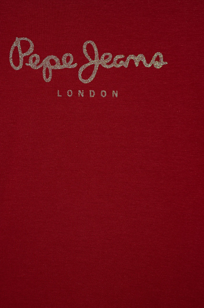 

Детский лонгслив Pepe Jeans цвет бордовый