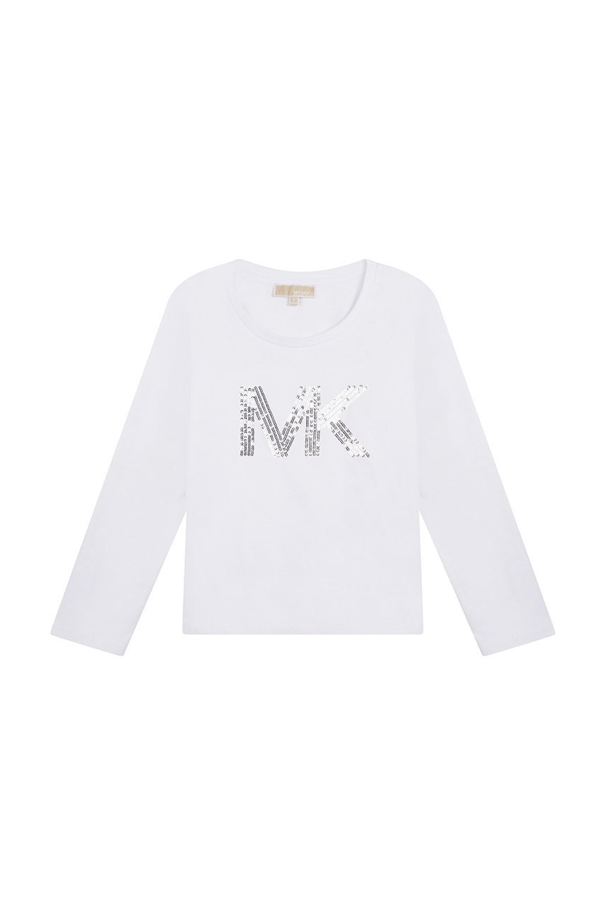 Michael Kors longsleeve din bumbac pentru copii culoarea alb