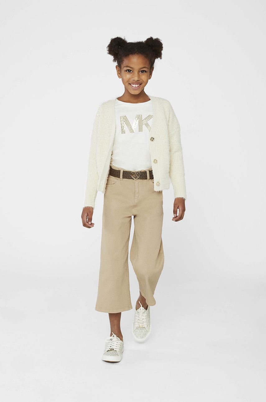 Michael Kors longsleeve din bumbac pentru copii culoarea alb