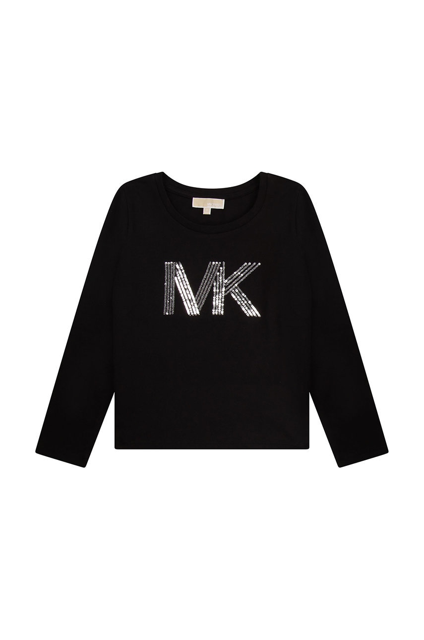 Michael Kors longsleeve din bumbac pentru copii culoarea negru