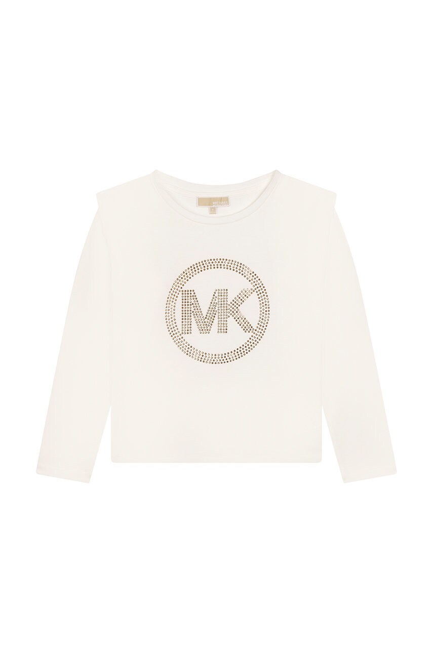 Michael Kors longsleeve din bumbac pentru copii culoarea alb