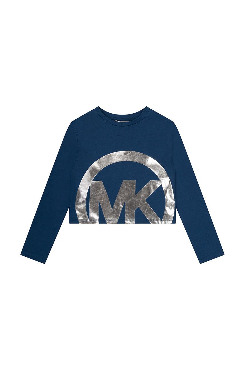 Dětská bavlněná košile s dlouhým rukávem Michael Kors tmavomodrá barva - námořnická modř -  100
