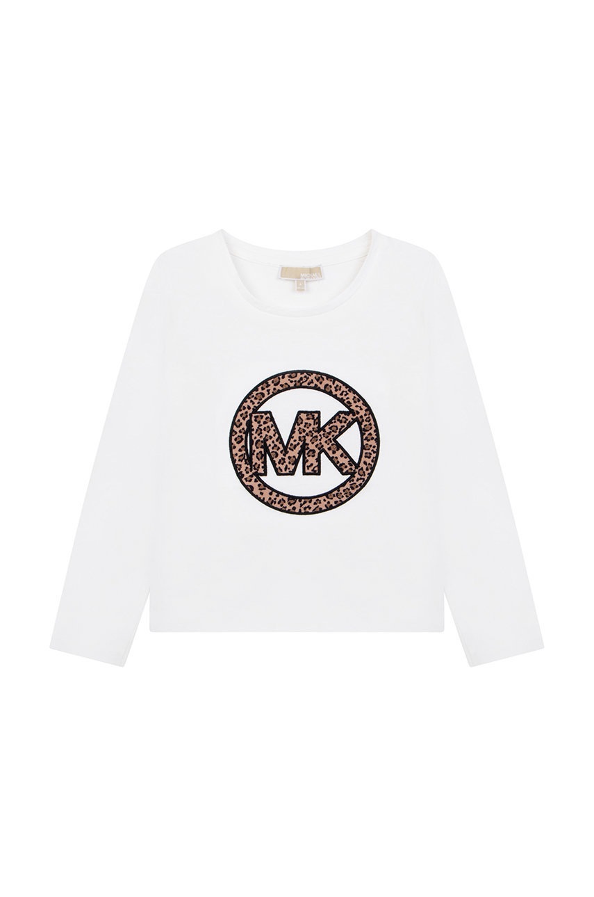 

Хлопковый детский лонгслив Michael Kors цвет белый