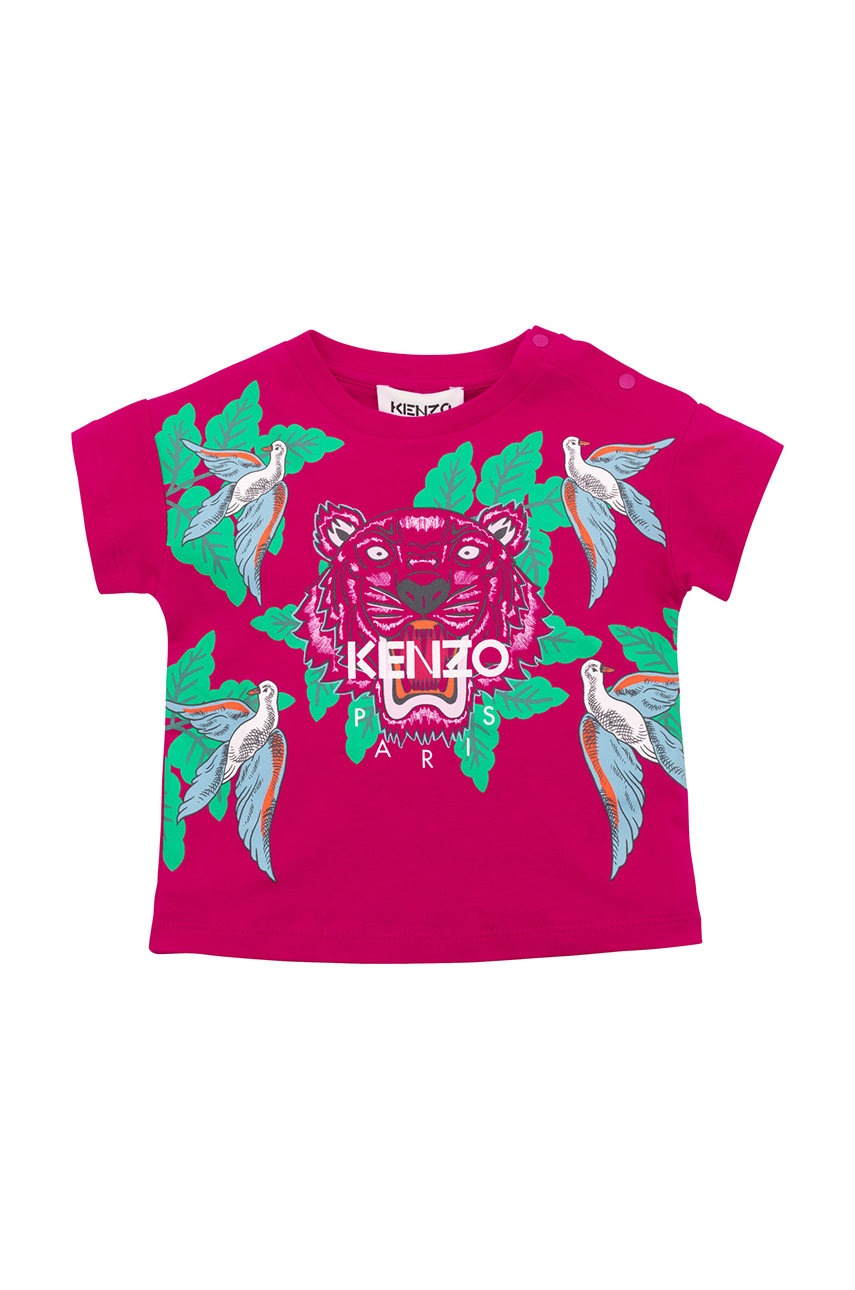 

Детска памучна тениска Kenzo Kids в розово, Розов