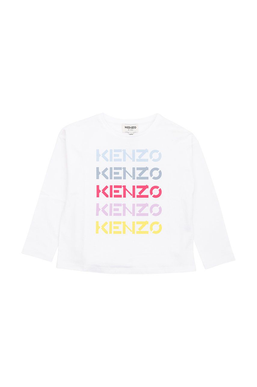 Kenzo Kids longsleeve din bumbac pentru copii culoarea alb