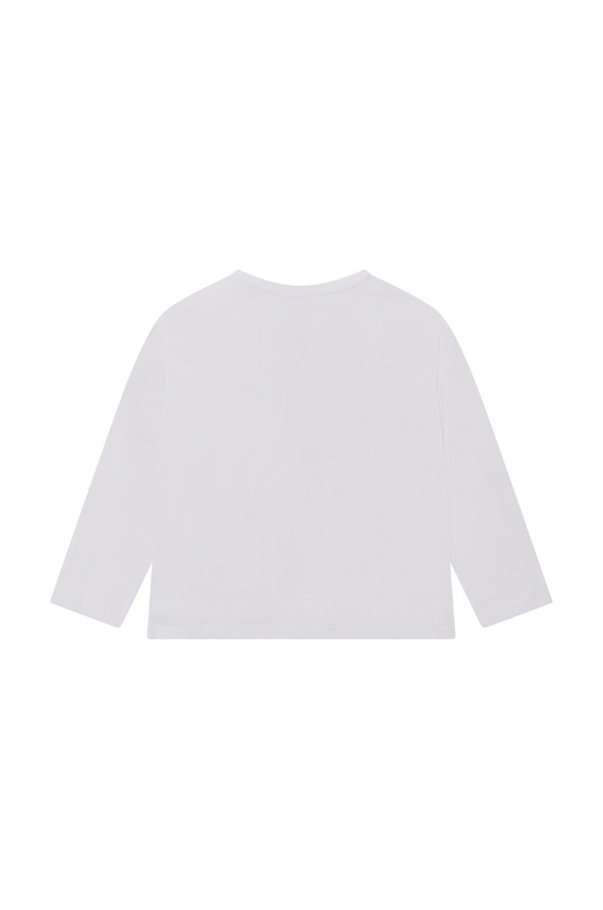 

Дитячий бавовняний лонгслів Kenzo Kids колір білий