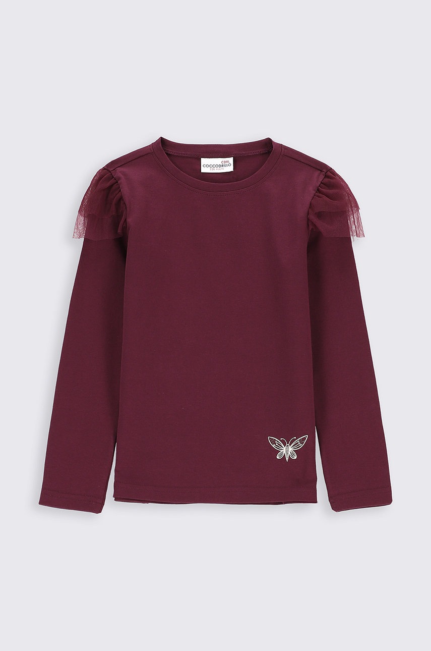 

Детска блуза с дълги ръкави Coccodrillo в бордо