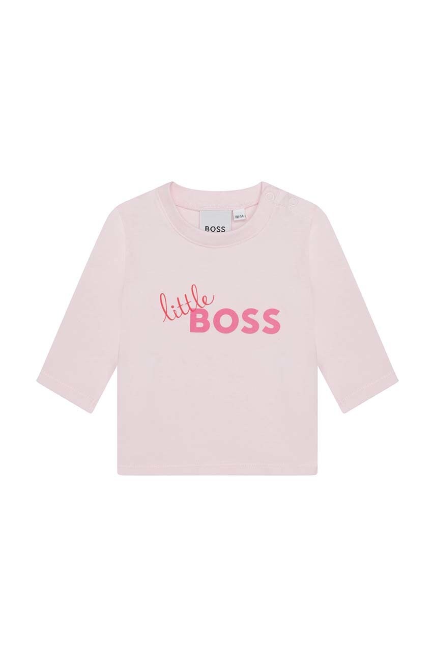 Boss longsleeve copii culoarea roz